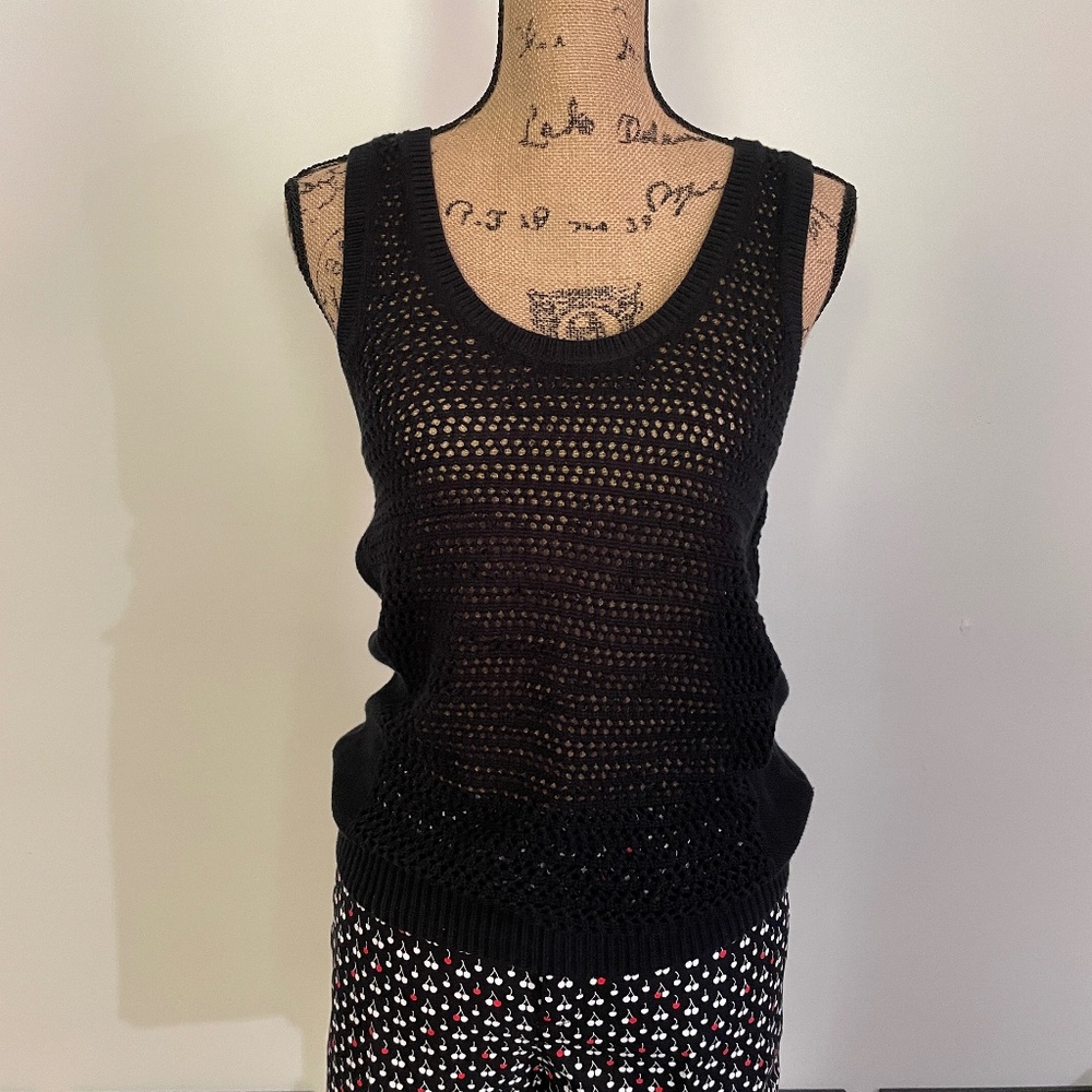 BR summer cotton knit vest - tank top | Black
